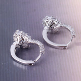 Fashion Piercing Ear Circle Earing Jewelry White Gold Plated Zirconia CZ Crystal Wedding Hoop Earrings for Women 