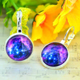 Galaxy Earring Space Silver Plated French Lever Back Copper Earrings New High Quality Brand Personality Gift