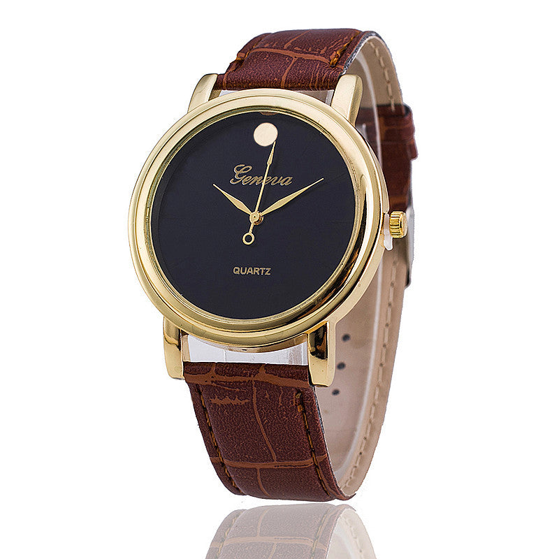 Geneva Watch Fashion Women Wristwatch Casual Luxury Leather Strap Quartz Watches