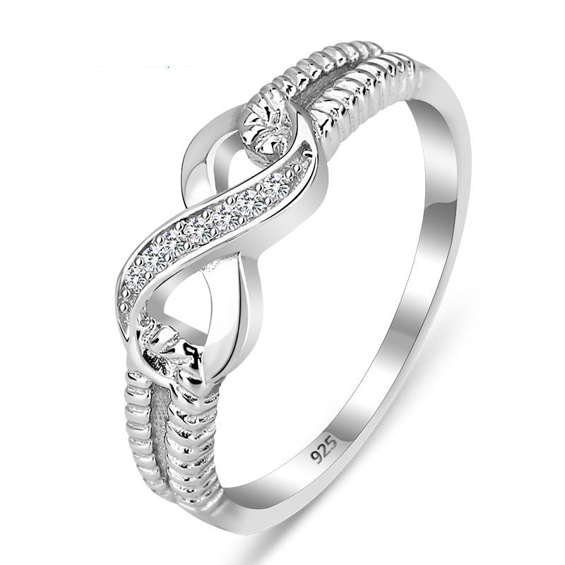 Genuine 925 Sterling Silver Jewelry Designer Brand Rings For Women Wedding Lady Infinity Ring