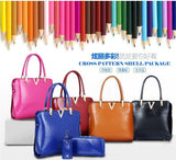 Genuine Leather Solid Purses+Shoulder +Handbag 3 PCS/Set Luxury Women Designer Handbags High Quality Sac a Main Composite Bag
