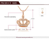 Gift Classic Crown Pendant Necklace Rose Gold/platinum Plated 100%hand Made Fashion Women Jewelry Crystal