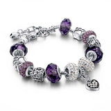 Fashion DIY Crystal&Glass Beads Charm Bracelets For Women Snake Chain Bracelets & Bangles 