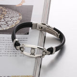 Gifts Designer Black PU Leather Wristband Men's Jewelry 316L Stainless Steel Men's Bracelet