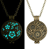 Glow In Dark Vintage Necklace Women Glowing Jewelry necklaces & pendants Locket Hollow Pendant Gifts
