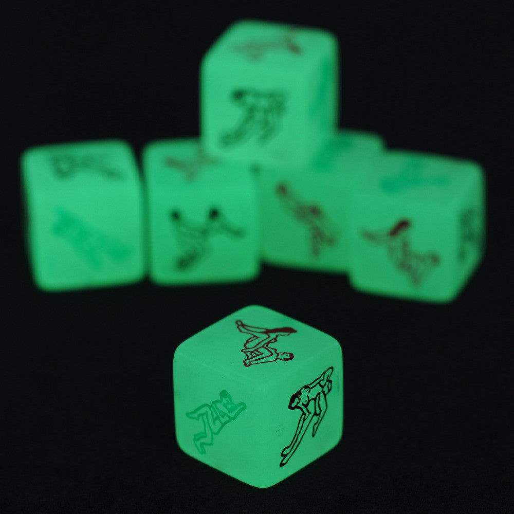 Glow In The Dark Erotic Dice, Night Lights Love Dice of Sex Fun Toys, Noctilucent Sex Dice of Adult game