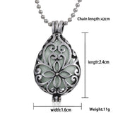 Glowing Luminous Vintage Necklaces Steampunk Pretty Magic Waterdrop Locket Glow In The Dark Pendant Necklace Gift