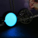 Glowing Necklace Pendant Long Chains Vintage Necklace For Women Glow In The Dark glass necklace glowing jewelry
