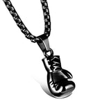 Gold/Black/Silver Plated Fashion Mini Boxing Glove Necklace Boxing Jewelry Stainless Steel Cool Pendant For Men Boys Gift