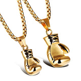 Gold/Black/Silver Plated Fashion Mini Boxing Glove Necklace Boxing Jewelry Stainless Steel Men Pendants Necklaces Jewelry 