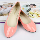 Fashion women shoes solid candy color patent PU shoes woman flats New ballet princess shoes for casual
