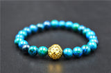 Gold Leo Lion Tiger Eye Beads Bracelets Bangles bijoux pulseras Rope Chain Natural Stone Volcanic Bracelets Women Men Jewelry