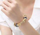 Gold Plated Charm Bracelet & Bangle for Women With High Quality Murano Glass Beads DIY Birthday Gift