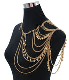 Gold Sexy Shoulder Body Chain Necklace Women Multi Layered Body Accessories Shoulders Fashion Jewelry 