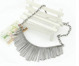 Gold Silver Gray 3 Colors Tassel Necklace Collier Femme High Quality Vintage Jewelry Statement Chokers Necklace & Pendants