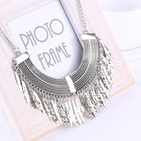 Gold Silver Gray 3 Colors Tassel Necklace Collier Femme High Quality Vintage Jewelry Statement Chokers Necklace Pendants
