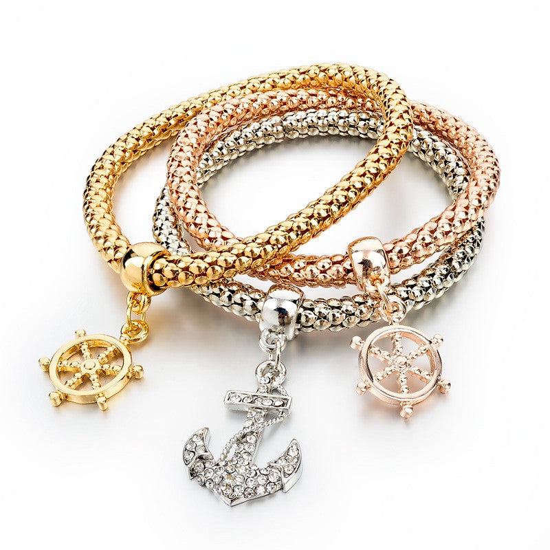 Gold Filled Charm Bracelets For Women Pulseiras Luxury Love Bracelet Fashion Multilayer Bracelet