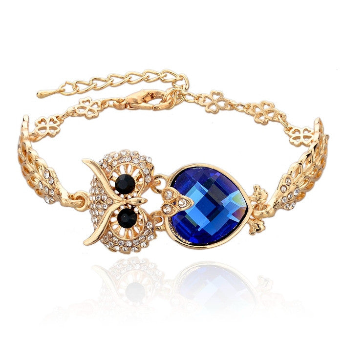 Gold Plated Owl Bracelets For Women Crystal Bracelets & Bangles Vintage Jewelry