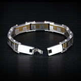 Gold Plated Stainless Steel Bracelets & Bangles Male Jewelry Fashion Punk 224m Length Men Bracelets 