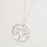 Gold and Silver Plated Tree of Life Pendant Necklace Cute Tiny Tree in Circle Necklaces 