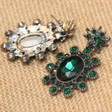 Gorgeous long Women fashion earrings Green White Glass New arrival brand sweet metal stud crystal earrings for women girls