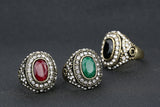 Green Agate Ring European And American Popular Style Bulk Jewelry Lots Wholesale Rings Party Gifts Crystal