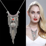 Gros Collier Femme Collares Tassel Maxi Coin Geometric Pendant Charm Women Colar Statement Boho Necklace Choker Jewelry