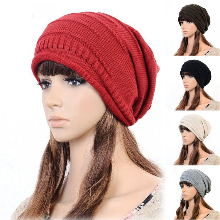 Hot Korean Version of Pupular Folding Cap Winter Hat Fahsional Women Knitting Wool Cap