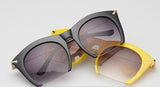 Half rim Sunglasses CAT EYE Sun shades lenses Half frame goggles Women Tinted Sun wear Black Party sunglass Metal