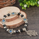 Hamsa Fatima Hand Evil charm magic captivate allure Eyes Bracelet Handmade Beads Bracelet