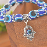 Hamsa Fatima Hand Evil charm magic captivate allure Eyes Bracelet Handmade Beads Bracelet