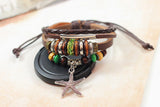 Handmade Braided Genuine Leather Adjustable Bracelet Wristband Casual Jewelry Unisex