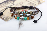 Handmade Colorful Bohemia beads Leather Adjustable Bracelet Wristband Jewelry Bijouterie Unisex Girls Woman