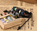 Handmade Dargonfly Insect Charm Leather Adjustable Bracelet Wristband Jewelry Bijouterie Unisex Girls Woman
