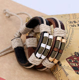 Handmade Genuine Leather Adjustable Bracelet Wristband Jewelry Bijouterie Unisex For Men Girls Woman Gift