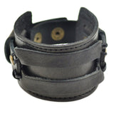 Handmade Genuine Leather Bracelets Fashion Black Brown Punk Wide Cuff Bracelets & bangle for Women Men Jewelry Accessory