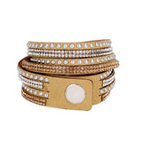 Handmade Unisex Multilayer Genuine Leather Bracelet Christmas Gift Bracelets Vintage Jewelry For Women Pulsera