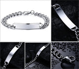 Handmade stainless steel id bracelets bangle men jewelry high quality couple jewelry 