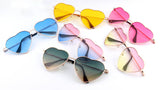 Heart Shaped Sunglasses WOMEN metal Reflective LENES Fashion sun GLASSES MEN sports sunglasses
