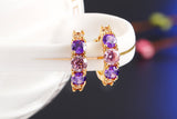 High Quality 18K Gold Plated Brinco Fashion Party Jewelry Hoop Earrings CZ Multicolor Cubic Zircon Earrings For Women Gift