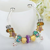 High Quality Bangle for Women With Murano Glass Beads Best Friend Charm DIY Jewelry Gift