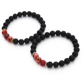 High Quality Black Lava Stone Beaded Bracelet Bangle Imperial Beads Stretch Women Mens Energy Yoga Jewelry Gift Bracelets
