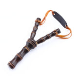 High Quality Sturdy Sling Slingshot Catapult Launcher Bamboo Style Wood Wooden Toy Rubber Band Catapult Slingshot Hunting