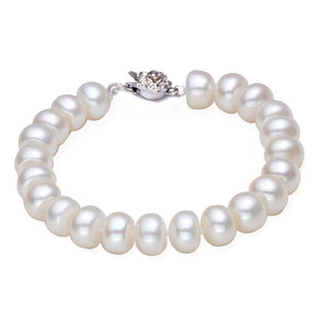 High luster 9-10mm natural big pearl charm bracelet for women top quality fashion bangle bracelet mother's day gift