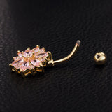 High quality Medical Steel Crystal Rhinestone Belly Button Ring Dangle Navel Body Jewelry Piercings Tassel 