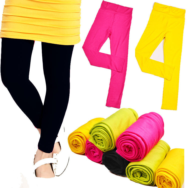 High quality Spring & autumn kids leggings for girls candy colors Children stretch baby casual cotton pants