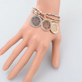 High Qualiry Crystal Bracelets Bangles For Women Hot Sale Gold Silver Plated Round Bracelet Elastic Charm Pulseras 