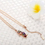 High Quality 18K Gold Plated Necklaces Pendants with AAA Multicolor Cubic Zircon For Women Gift 