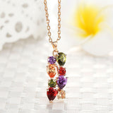 High Quality 18K Gold Plated Necklaces Pendants with AAA Multicolor Cubic Zircon For Women Gift 