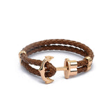 High Quality Fashion Jewelry PU Leather Bracelet Men Anchor Bracelets for Women Best Friend Gift Summer Style pulseira
